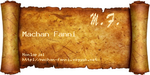 Machan Fanni névjegykártya